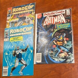 Marvel Comic Collection with Robocop and DC Batman